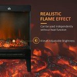 Homcom 180° Electric Fireplace Stove with LED Flame