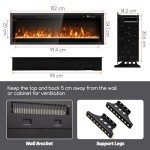 COSTWAY Electric Fireplace with Remote Control & Timer