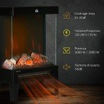 Homcom 180° Electric Fireplace Stove with LED Flame