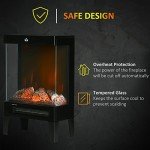 Homcom 180° Electric Fireplace Stove with LED Flame