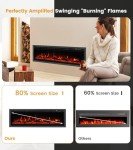 M.C.Haus Electric Fireplace Insert with Colorful Flames