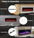 M.C.Haus Electric Fireplace Insert with Colorful Flames