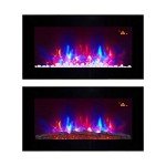 TruFlame 90.8cm Black Glass Wall-Mounted Electric Fire