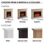 Stratford 35" Fireplace Heater in Natural Oak