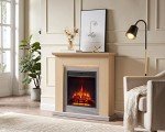 Stratford 35" Fireplace Heater in Natural Oak