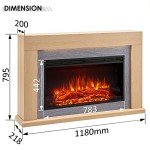 Madura 47" Fireplace with 2kW Heater - Natural Oak