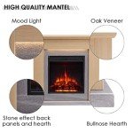 Stratford 35" Fireplace Heater in Natural Oak