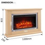 Evora 47'' Fireplace Heater with Natural Oak Surround