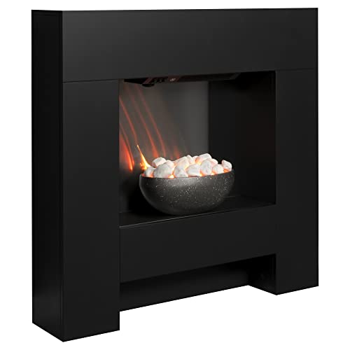 Adam Cubist 36-Inch Electric Fireplace Suite - Black