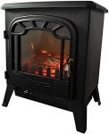 HomeZone Vintage Electric Fireplace Heater - Black