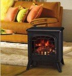 HomeZone Vintage Electric Fireplace Heater - Black