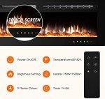 M.C.Haus Wall Mounted Electric Fireplace with Remote