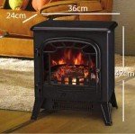 HomeZone Vintage Electric Fireplace Heater - Black