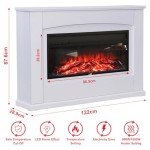 INMOZATA 50" Electric Fireplace with Surround White