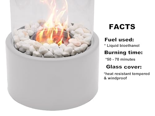 Katy Round Bioethanol Fireplace - Black & White
