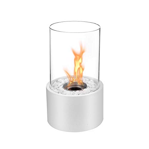 Katy Round Bioethanol Fireplace - Black & White