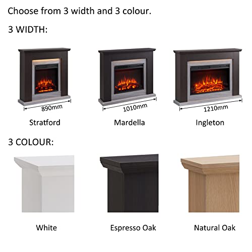 Ashbourne 32" Electric Fireplace Heater – White & More