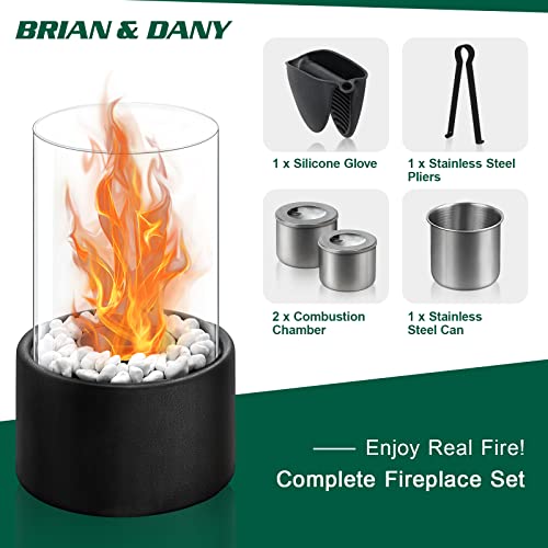 Indoor/Outdoor Bioethanol Tabletop Fireplace with Adjustable Flame
