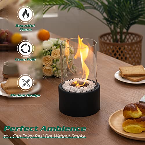 Indoor/Outdoor Bioethanol Tabletop Fireplace with Adjustable Flame