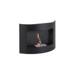 Wall-Mounted Black Ethanol Fireplace 0.5L
