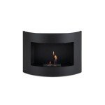 Wall-Mounted Black Ethanol Fireplace 0.5L