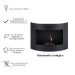 Wall-Mounted Black Ethanol Fireplace 0.5L