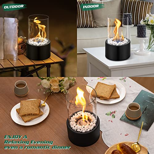 Indoor/Outdoor Bioethanol Tabletop Fireplace with Adjustable Flame