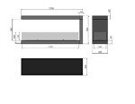 Design U1200 Three-Sided Bioethanol Fireplace