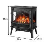 Marco Paul Portable Electric Fireplace with Glass Sides