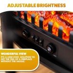 Marco Paul Portable Electric Fireplace with Glass Sides