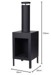 Square Black Metal Outdoor Fireplace