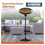 2000W Black Stainless Steel Outdoor Electric Heater