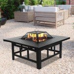 4-in-1 Fire Pit, Grill & Ice Bucket Table