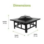 4-in-1 Fire Pit, Grill & Ice Bucket Table