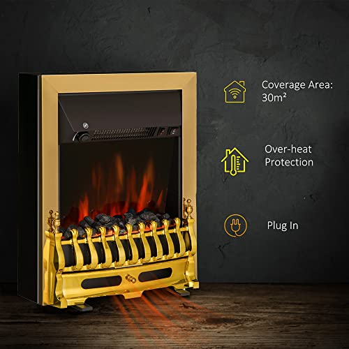 HOMCOM 2000W Electric Fireplace with LED Flame Effect