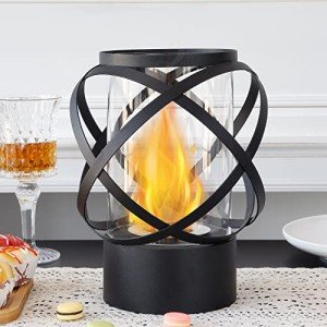 Portable Round Bioethanol Tabletop Fireplace 24cm