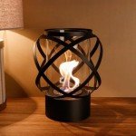 Portable Round Bioethanol Tabletop Fireplace 24cm