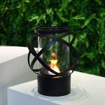 Portable Round Bioethanol Tabletop Fireplace 24cm