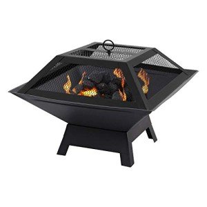 Parkland Square Outdoor Fire Pit with Grill