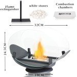 JHY DESIGN Portable Bio Ethanol Tabletop Fire Bowl