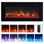 Wall-Mounted Electric Fireplace with 9 Color Flames