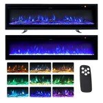 Wall-Mounted Electric Fireplace with Remote Control 152cm
