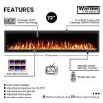 Wärme 72" Slim Frame Electric Fireplace with Multi Flame