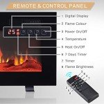 Wall-Mounted Electric Fireplace with 9 Color Flames