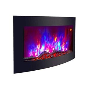 TruFlame Wall-Mounted Electric Fireplace with Logs