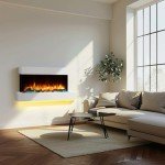 Runswick Wall Mounted Electric Fireplace with Remote