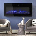 50-Inch Wall Mounted Electric Fireplace with Remote