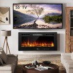 UNIONLINE 102cm Wall-Mounted Electric Fireplace with LED Flames