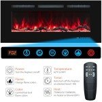 122cm Electric Fireplace Insert with Remote & Touchscreen