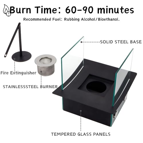 Portable Tabletop Bio Ethanol Fireplace for Outdoors